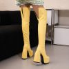 Stylish Casual Plus-size Over-the-knee Boots With A Round Toe And High Heel
