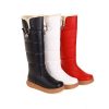 Womens Fleece-Lined Solid-Color Minimalist High Boots