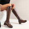 Retro Casual Women's Chunky Heel Knight Boots