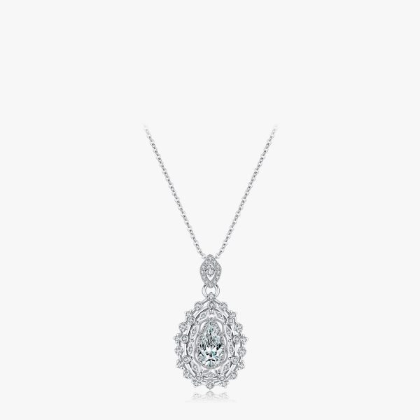 S925 Sterling Silver Old Money Style Luxury Full Diamond Drop Pendant