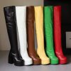 Stylish Casual Plus-size Over-the-knee Boots With A Round Toe And High Heel