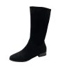 Pointed Toe Retro Middle Boots Simple Thick Heel Below The Knee