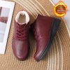 Womens Fleece-lined Extra-thick Insulated Short Boots With A Non-slip Flat Sole