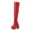 Stylish Casual Plus-size Over-the-knee Boots With A Round Toe And High Heel