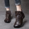 Genuine Leather Comfortable Soft-Soled SpringAutumn Handmade Retro Womens Boots