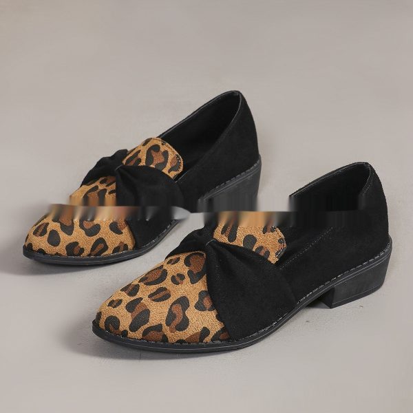 Bow Leopard Print Casual Pumps Women