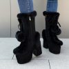Womens Fashion Mid-Cut Furry Boots