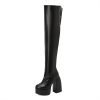 Stylish Casual Plus-size Over-the-knee Boots With A Round Toe And High Heel