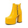 Womens European And American-style Square-toe Chunky-heel Ankle Boots