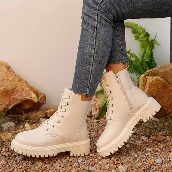 Versatile Motorcycle-style Ankle Boots With A Thick Sole