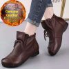 Genuine Leather Comfortable Soft-Soled SpringAutumn Handmade Retro Womens Boots