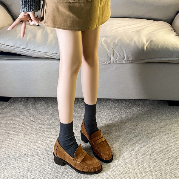 Vintage Crumpled Le Brown British Style Small Man Shoes With Hidden Heels