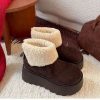 Womens Fleece-Lined Cotton Shoes Vintage Snow Boots