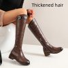 Retro Casual Women's Chunky Heel Knight Boots