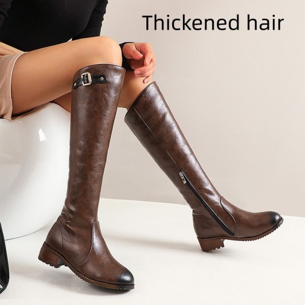 Retro Casual Women's Chunky Heel Knight Boots