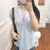 Minimalist Old Money Style Temperament Commute Style Pure Linen V-neck Sleeveless Shirt