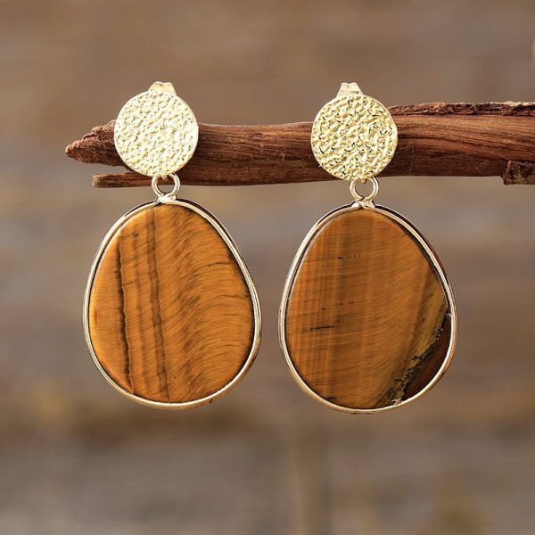 High Quality Popular Old Money Style Natural Stone Crystal Eardrops Earrings