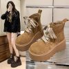 Stylish Chunky-soled Vintage Lace-up Versatile Boots For Women