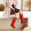 Womens Fleece-Lined Solid-Color Minimalist High Boots