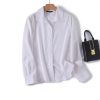 Solid Color High-grade Old Money Style Long Linen Sleeves Shirt