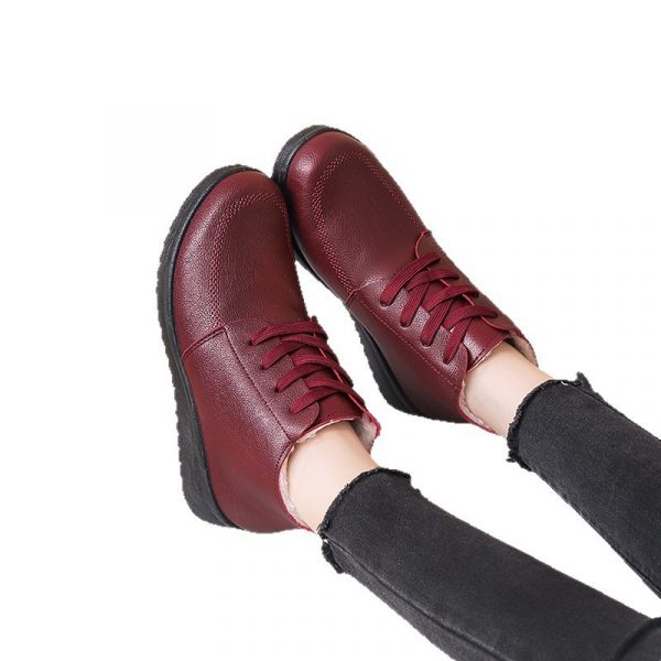 Womens Fleece-lined Extra-thick Insulated Short Boots With A Non-slip Flat Sole