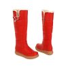 Womens Fleece-Lined Solid-Color Minimalist High Boots