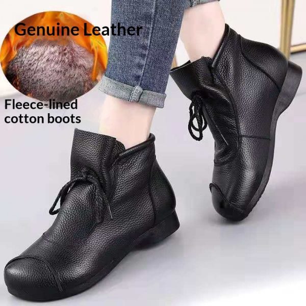 Genuine Leather Comfortable Soft-Soled SpringAutumn Handmade Retro Womens Boots