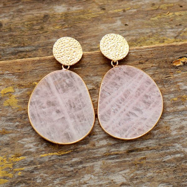 High Quality Popular Old Money Style Natural Stone Crystal Eardrops Earrings