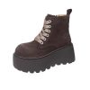 Stylish Chunky-soled Vintage Lace-up Versatile Boots For Women