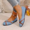 Ins Cross-straped Denim Loafers Fashion Lightweight Comfortable Flats Shoes For Women