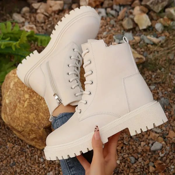 Versatile Motorcycle-style Ankle Boots With A Thick Sole