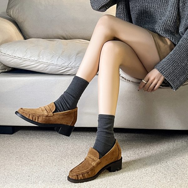 Vintage Crumpled Le Brown British Style Small Man Shoes With Hidden Heels