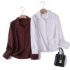 Solid Color High-grade Old Money Style Long Linen Sleeves Shirt