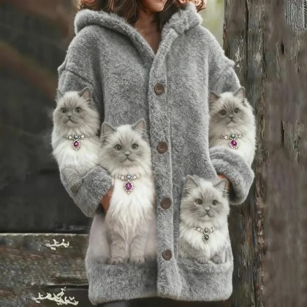 Cozy Fleece-Lined Hooded Cardigan Flannel Jacket