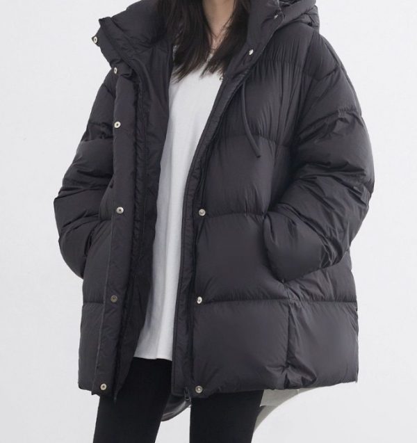 White Duck Down Three-Proof Hooded Jacket