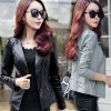 Motorcycle Leather Jacket Large Coat Woman