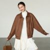Retro Lapel Feminine Loose-fitting Casual Jacket Top For Women