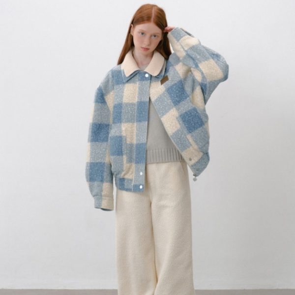 Womens Sea Salt Waffle Weave Quilted Thick Jacket