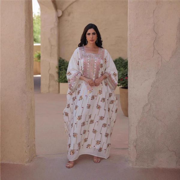 Loose Long Muslim Dress Kaftan With Headscarf