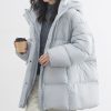 White Duck Down Three-Proof Hooded Jacket