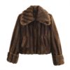 Womens Short Faux Fur Jacket
