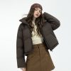 Womens Short Stand-collar Winter Down Jacket