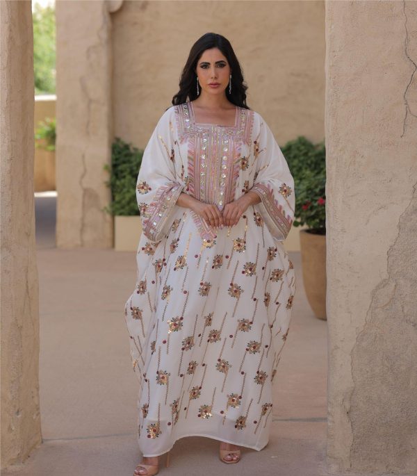 Loose Long Muslim Dress Kaftan With Headscarf