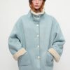 Sea Salt Cream Cup A Heavyweight Dual Wear Designshearling Suede Windproof Coat