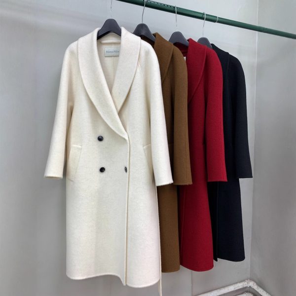 Long Double-faced Wool Coat With A Tie Closure