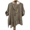 Cozy Artistic Linen-blend Patchwork Top