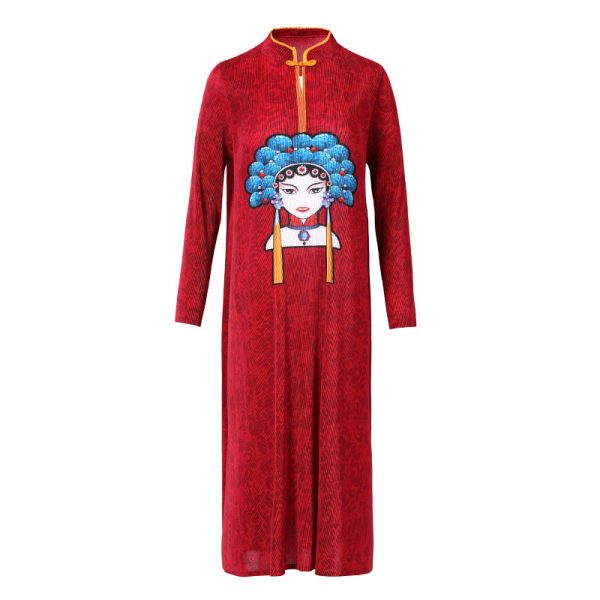 Middle-aged Mother's Red Dress Spring