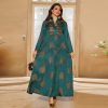 Middle East Muslim Robe Dubai V-neck Dress