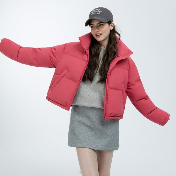 Womens Short Stand-collar Winter Down Jacket
