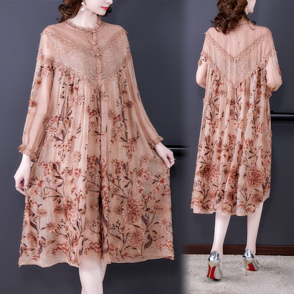 Middle Aged Mother's Silk Dress  Silk